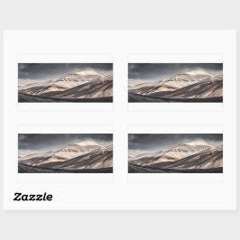 Pegatina Rectangular Montaña Svalbard