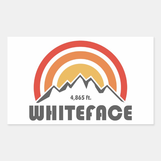 Pegatina Rectangular Montaña Whiteface (Anverso)