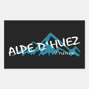 Pegatina Rectangular Montañas Alpe d’Huez Francia
