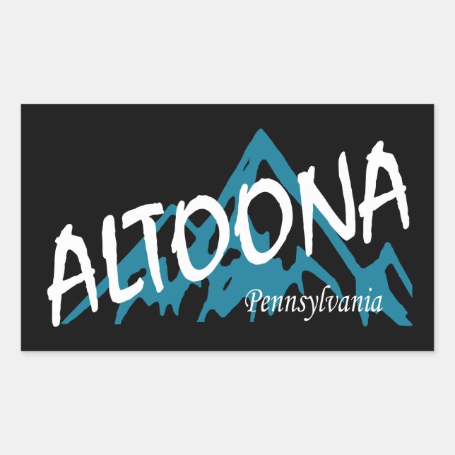 Pegatina Rectangular Montañas Altoona Pennsylvania (Anverso)