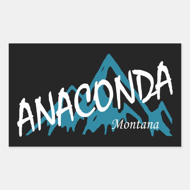 Pegatina Rectangular Montañas Anaconda Montana (Anverso)