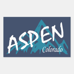 Pegatina Rectangular Montañas Aspen Colorado