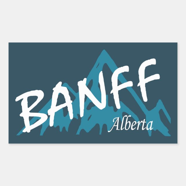 Pegatina Rectangular Montañas Banff Alberta (Anverso)