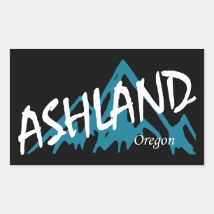Pegatina Rectangular Montañas de Ashland Oregon