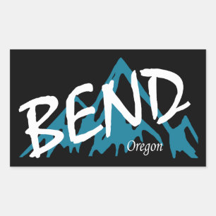 Pegatina Rectangular Montañas de Bend Oregon