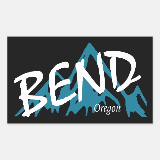 Pegatina Rectangular Montañas de Bend Oregon (Anverso)