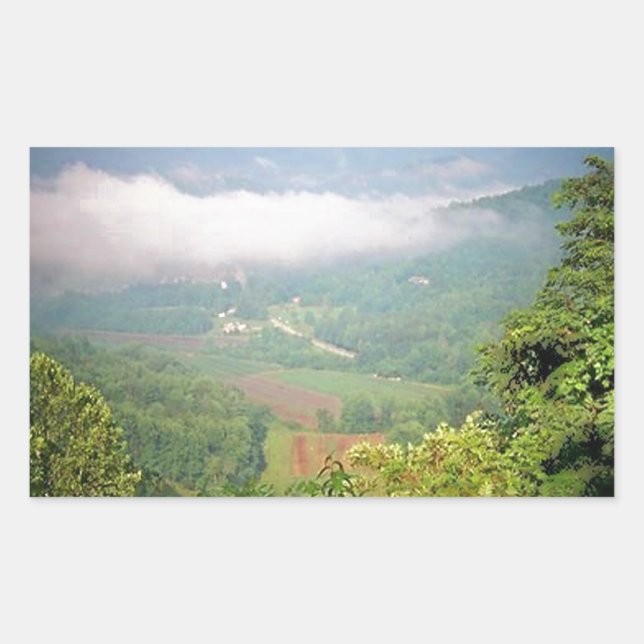 Pegatina Rectangular Montañas de Georgia del Norte, Estados Unidos (Anverso)