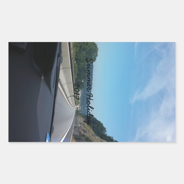 Pegatina Rectangular Montañas de vacaciones de coches Europa fotografía (Anverso)