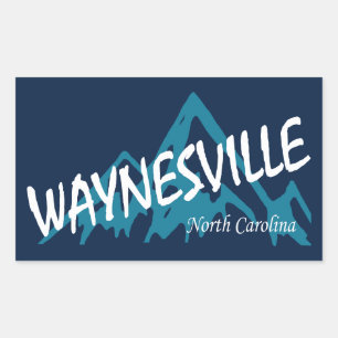 Pegatina Rectangular Montañas de Waynesville Carolina del Norte