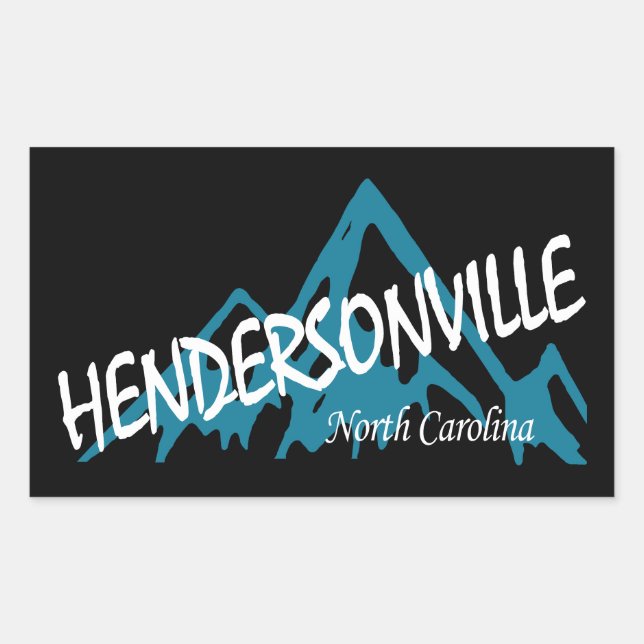 Pegatina Rectangular Montañas Hendersonville Carolina del Norte (Anverso)