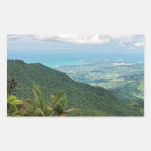 Pegatina Rectangular montañas luquillo con vistas a puerto rico