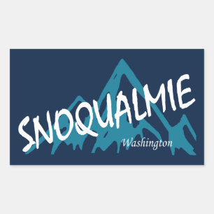 Pegatina Rectangular Montañas Snoqualmie Washington