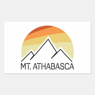 Pegatina Rectangular Monte Athabasca Alberta Retro