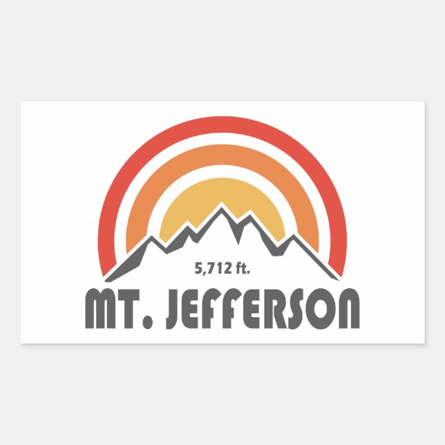 Pegatina Rectangular Monte Jefferson New Hampshire (Anverso)