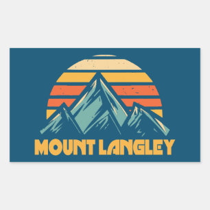Pegatina Rectangular Monte Langley California Retro Turquoise