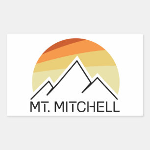Pegatina Rectangular Monte Mitchell Retro