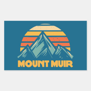 Pegatina Rectangular Monte Muir California Retro Turquoise