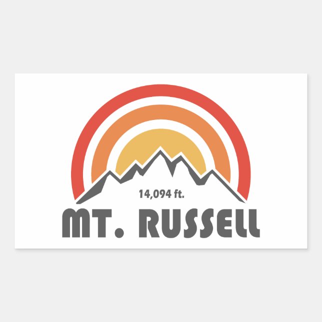 Pegatina Rectangular Monte Russell California (Anverso)