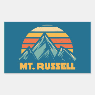 Pegatina Rectangular Monte Russell California Retro Turquesa