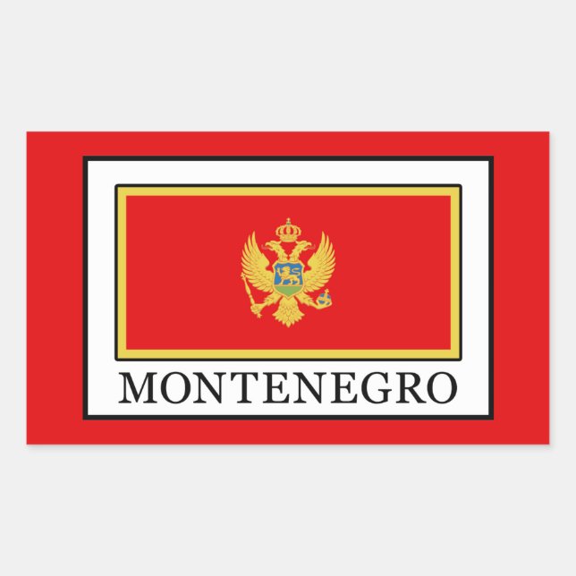 Pegatina Rectangular Montenegro (Anverso)