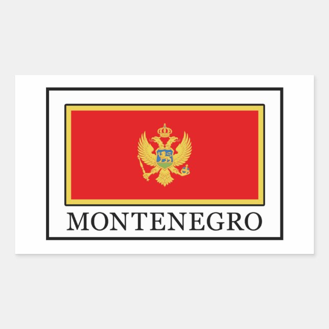 Pegatina Rectangular Montenegro (Anverso)