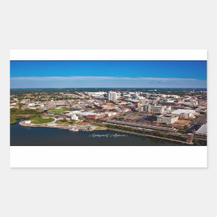 Pegatina Rectangular Montgomery, vista aérea de Alabama,