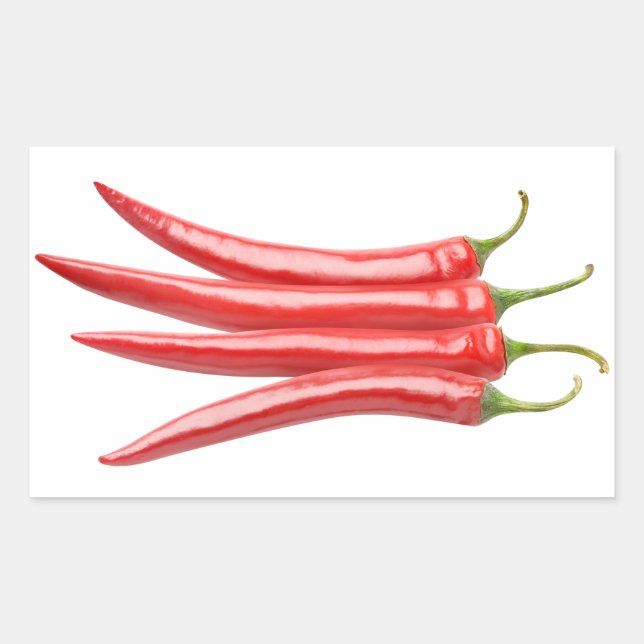 Pegatina Rectangular Montón de pimientos de chile (Anverso)