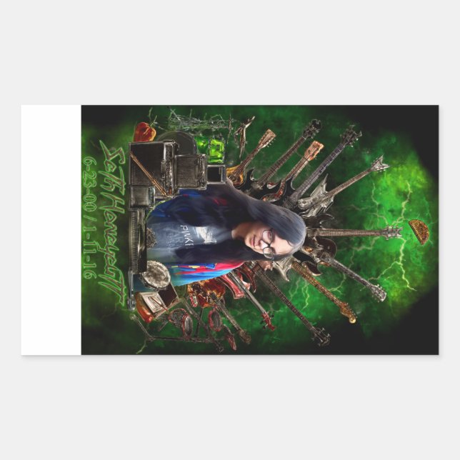 Pegatina Rectangular Monumento a Seth Honeycutt (Anverso)