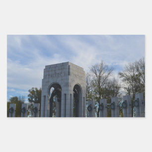 Pegatina Rectangular Monumento conmemorativo de la Segunda Guerra Mundi