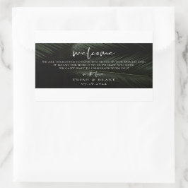 Pegatina Rectangular Moody Tropics Boda Bolsa de Bienvenida