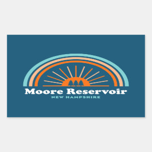 Pegatina Rectangular Moore Reservoir New Hampshire Rainbow