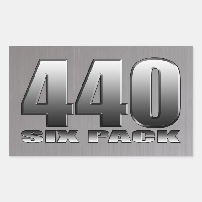 Pegatina Rectangular Mopar Dodge 440 Six Pack (Anverso)