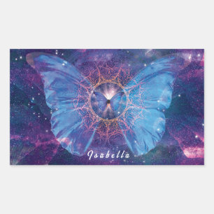 Pegatina Rectangular Morfo mariposa / Galaxia Mandala