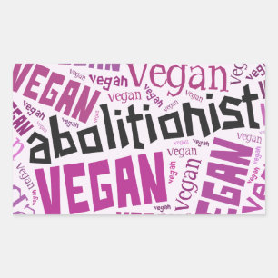 Pegatina Rectangular Mosaico de la nube de palabras "Vegan abolicionist