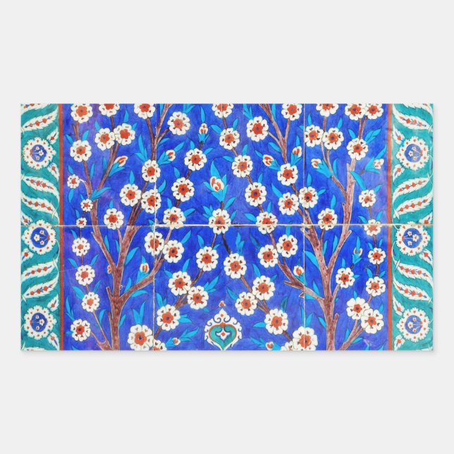 Pegatina Rectangular mosaico iznik (Anverso)