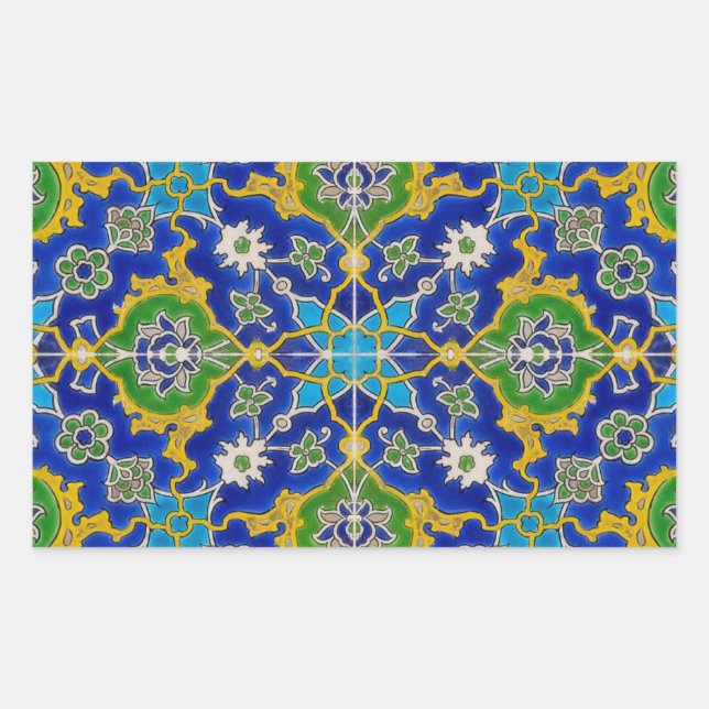 Pegatina Rectangular mosaico iznik (Anverso)