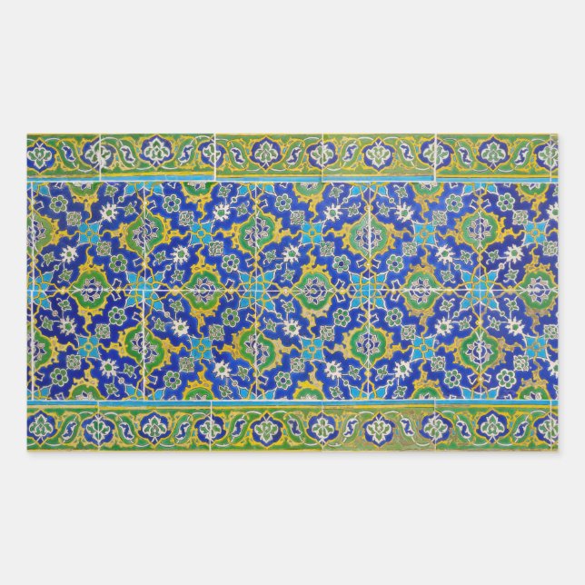 Pegatina Rectangular mosaico iznik (Anverso)