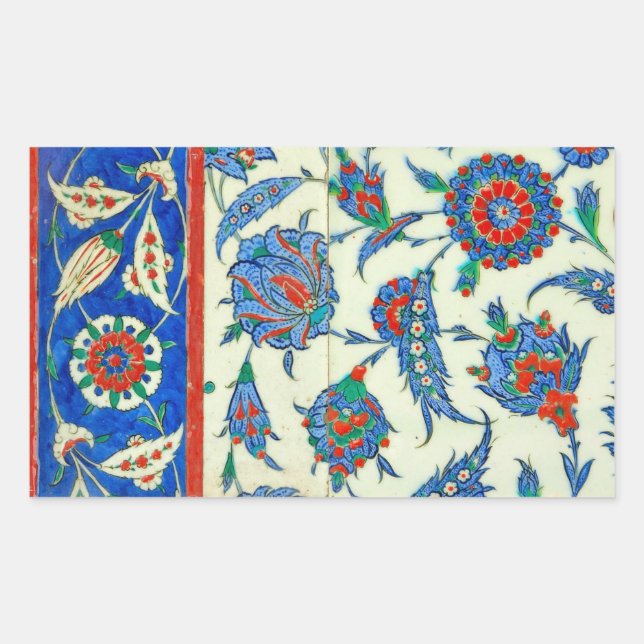 Pegatina Rectangular mosaico iznik (Anverso)