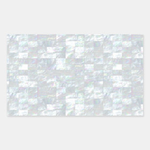 Pegatina Rectangular Mosaico nacarado