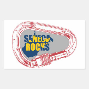 Pegatina Rectangular Mosquetón de la escalada del Seneca