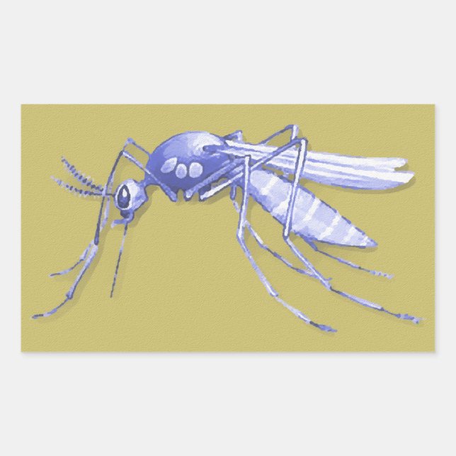 Pegatina Rectangular Mosquito Pop Art (Anverso)