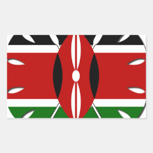 Pegatina Rectangular Motif keniano redondo: Símbolo nacional