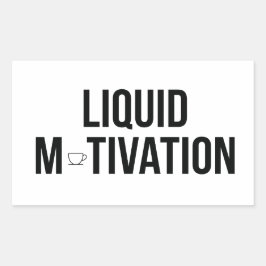 Pegatina Rectangular Motivación Líquida Adicto a la Cafeína Moderna