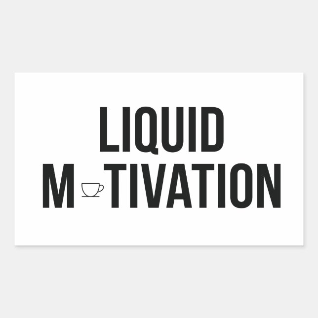 Pegatina Rectangular Motivación Líquida Adicto a la Cafeína Moderna  (Anverso)