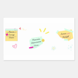 Pegatina Rectangular Motivación y vibraciones positivas