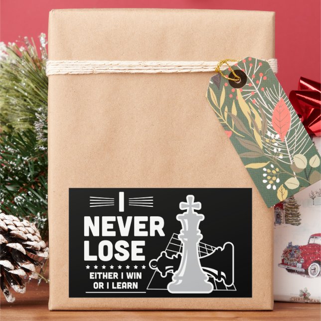 Pegatina Rectangular Motivational Never Lose Chess Quote  (Vacaciones)