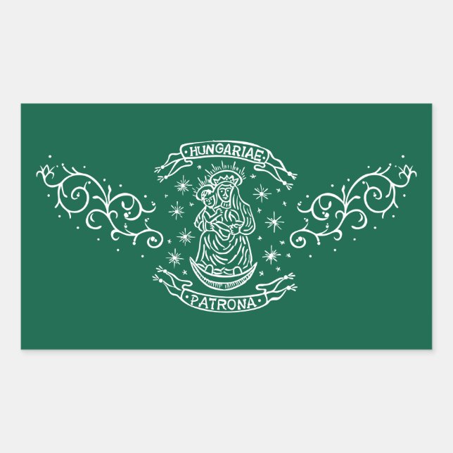 Pegatina Rectangular motivo de hungría (Anverso)