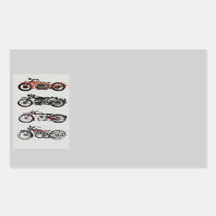 PEGATINA RECTANGULAR MOTOCICLETAS DE VINTAJE