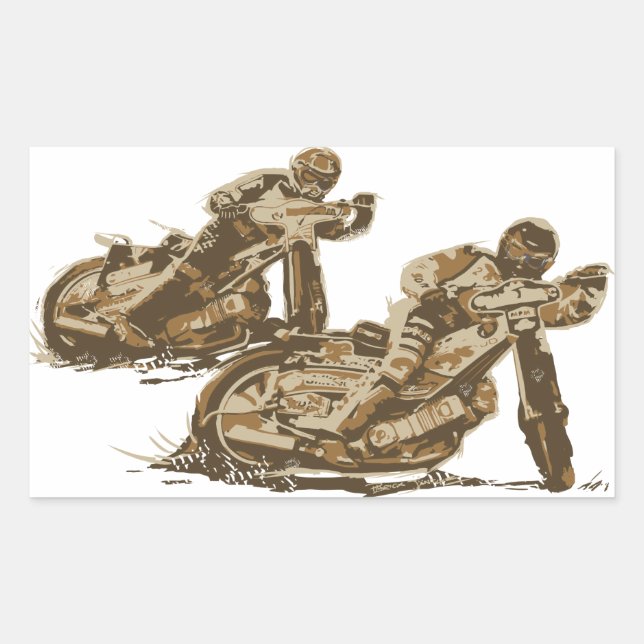 Pegatina Rectangular Motocicletas Speedway (Anverso)