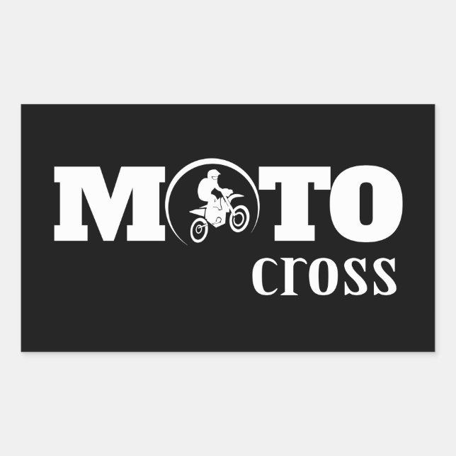 Pegatina Rectangular Motocross (Anverso)